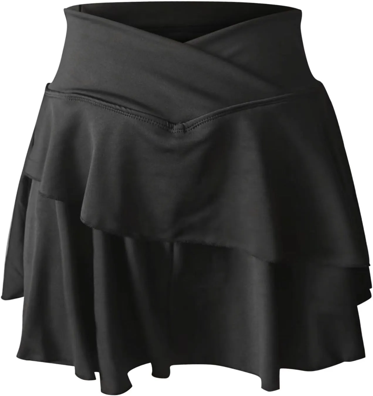 Litetao Tennis Skirts with Shorts Underneath for Women High Waisted Shorts Skirts Comfy Solid Summer Athletic Yoga Culottes