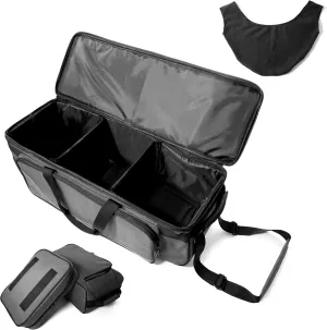 LOLE - Triple Ball Roller Bowling Bag Holds Three Balls, Portable Black  Tote with Large Side Pocket and Removable Shoes Case and Accessories  Holder - Complete with Ball Polisher 