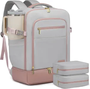 LOVEVOOK Travel Backpack for Women with Shoes Compartment,40L Personal Item Travel Bag Flight Approved Carry On Backpack with 2 Packing Cubes,Large Casual Weekender Luggage Daypack