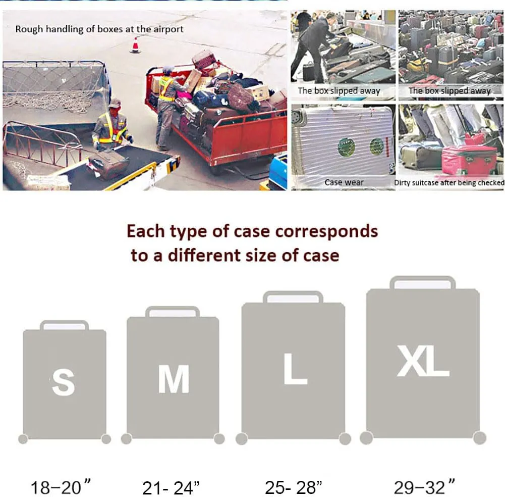 Luggage Cover Colorful Suitcase Cover Elastic Protector Sets For 18-32 Inch Suitcase Travel Accessories (Mermaid, M)