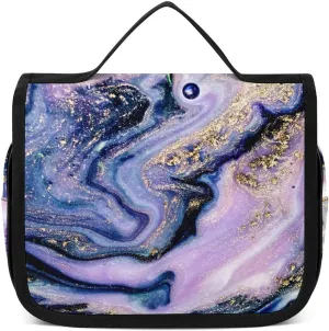 Marble Toiletry Bag for Women Men, Travel Makeup Organizer Bags Hanging Cosmetic Bags for Brushes Toiletries Accessories