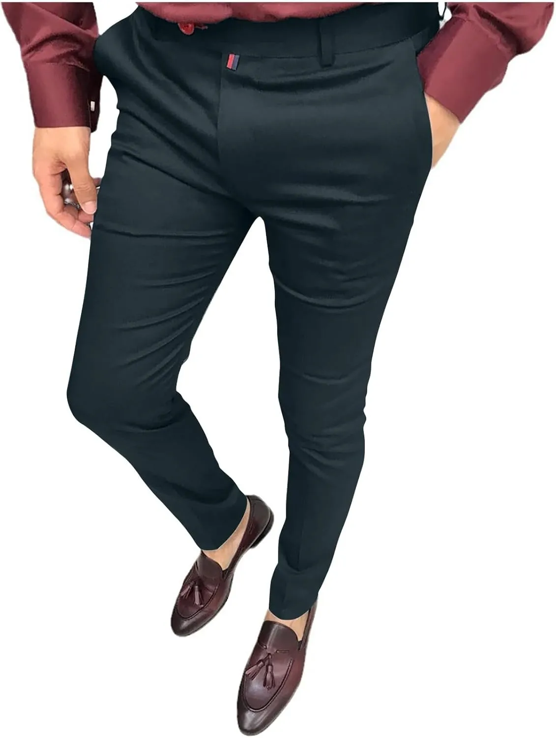 Men's Dress Pants Fashion Stretch Skinny Slim Fit Regular Fit Business Chino Pants Casual Fashion Golf Pencil Pants