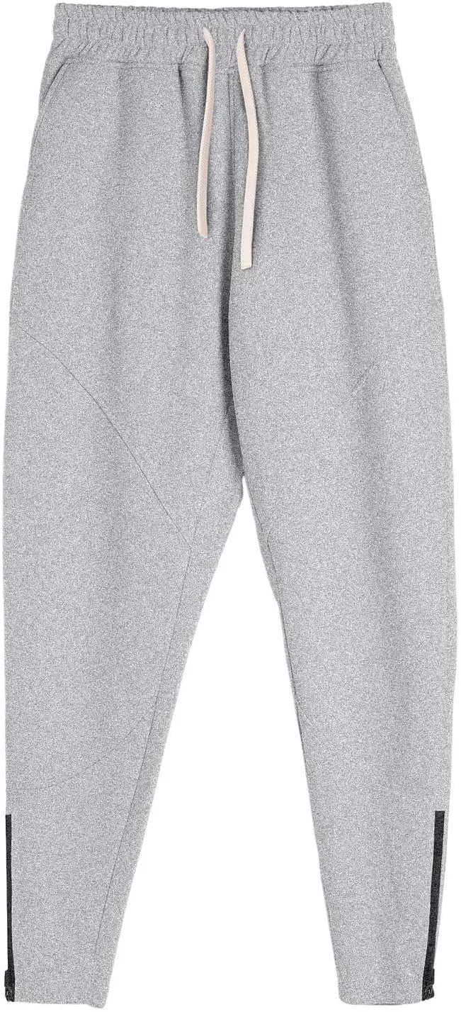 Mens Heavyweight Fleece Tapered Jogger Sweatpants with Zipper Ankle Casual Slim Fit Gym Sport Running Workout Athletic Pants