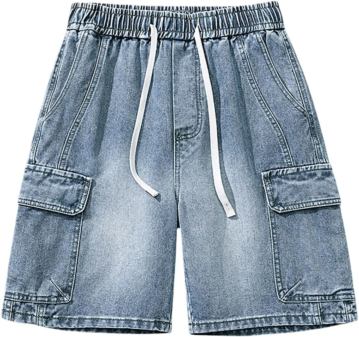 Mens Loose Fit Denim Shorts Baggy Casual Wide Leg Long Jean Jorts Hip Hop Shorts Trendy Outfits