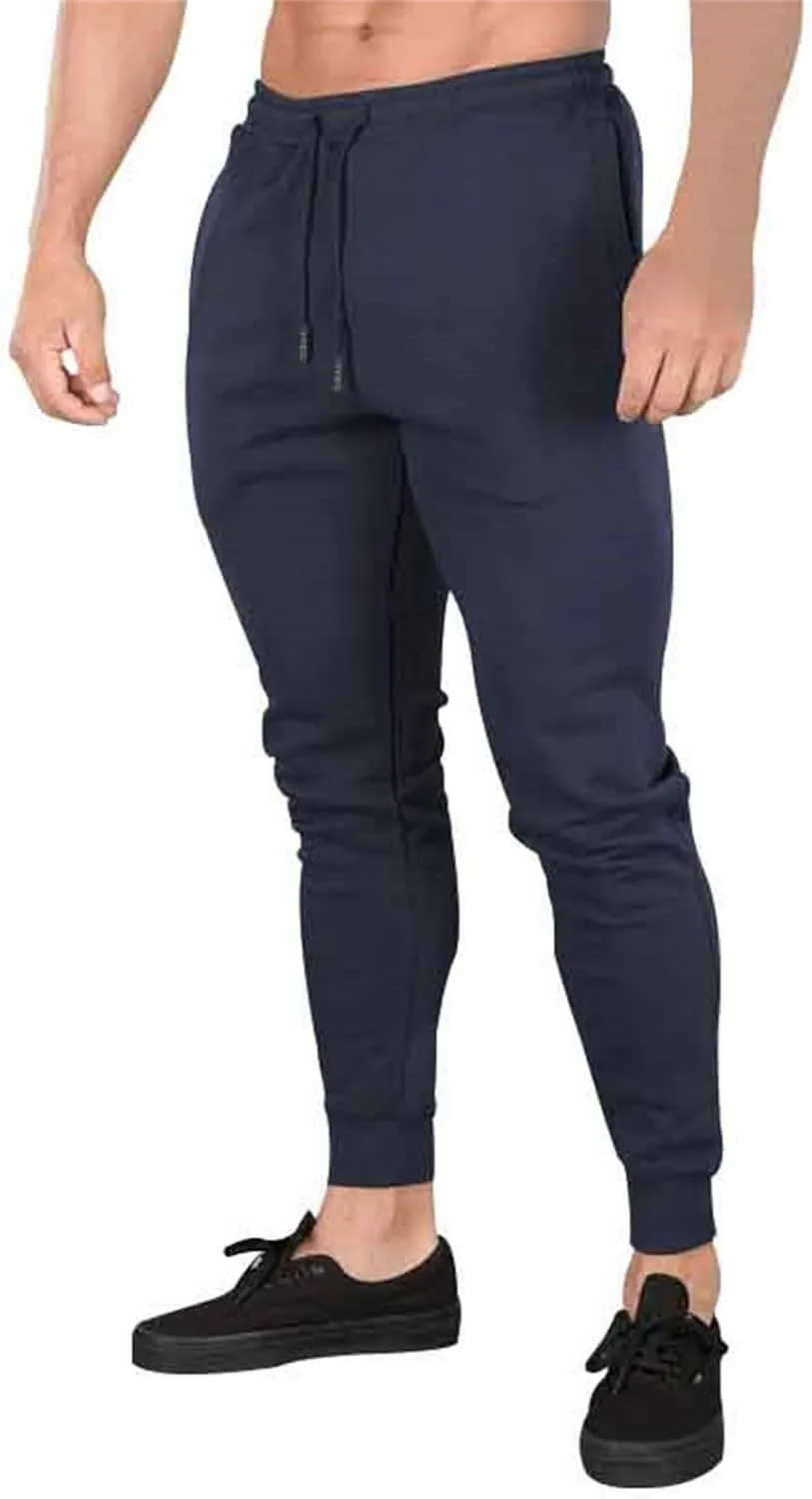 Mens Slim Fit Tapered Track Pants Drawstring Quick Dry Athletic Jogger Sweatpants Outdoor Gym Training Workout Pants