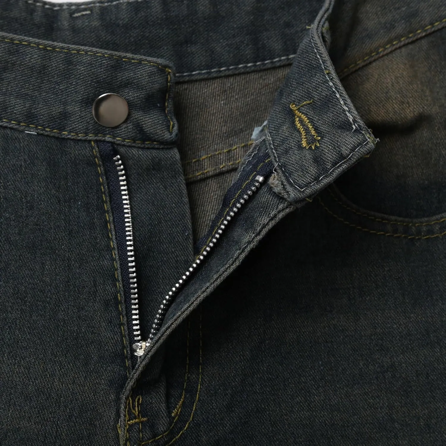 Men's Wide Leg Y2K Hip Hop Mid Jean Shorts Work Denim Shorts with Pockets Casual Summer Trendy Outfits