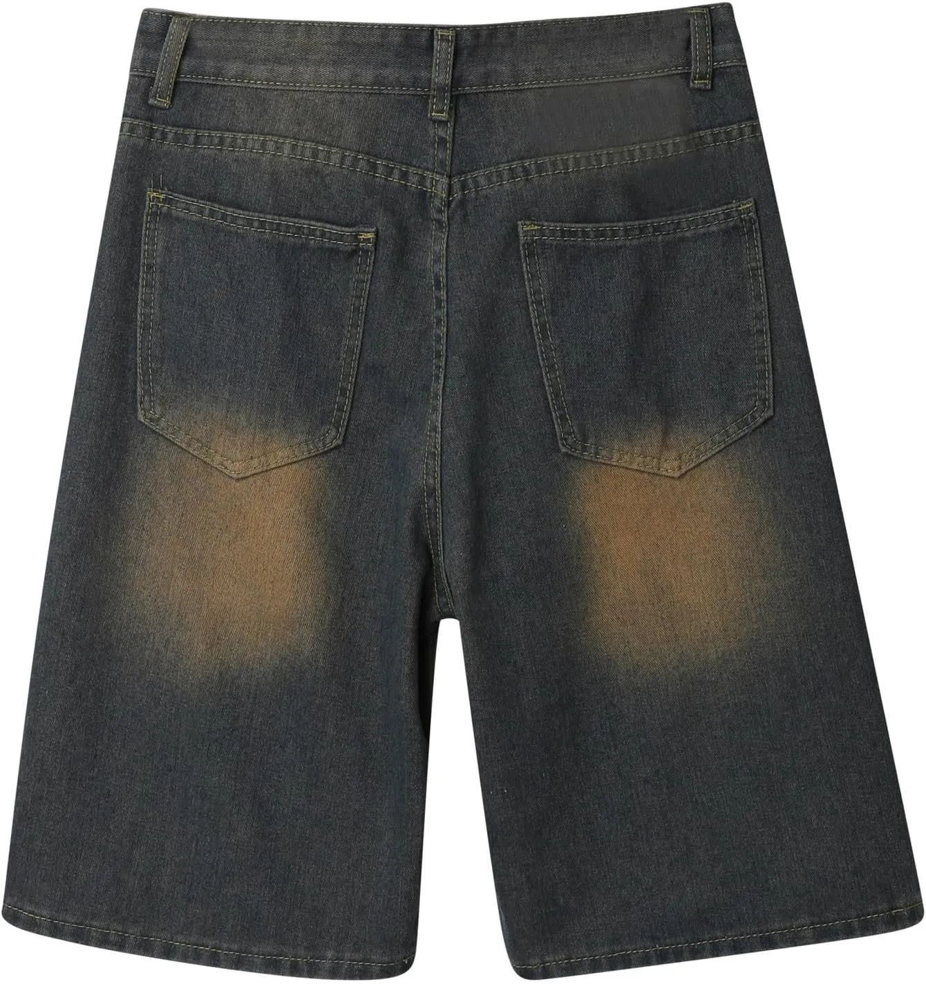 Men's Wide Leg Y2K Hip Hop Mid Jean Shorts Work Denim Shorts with Pockets Casual Summer Trendy Outfits
