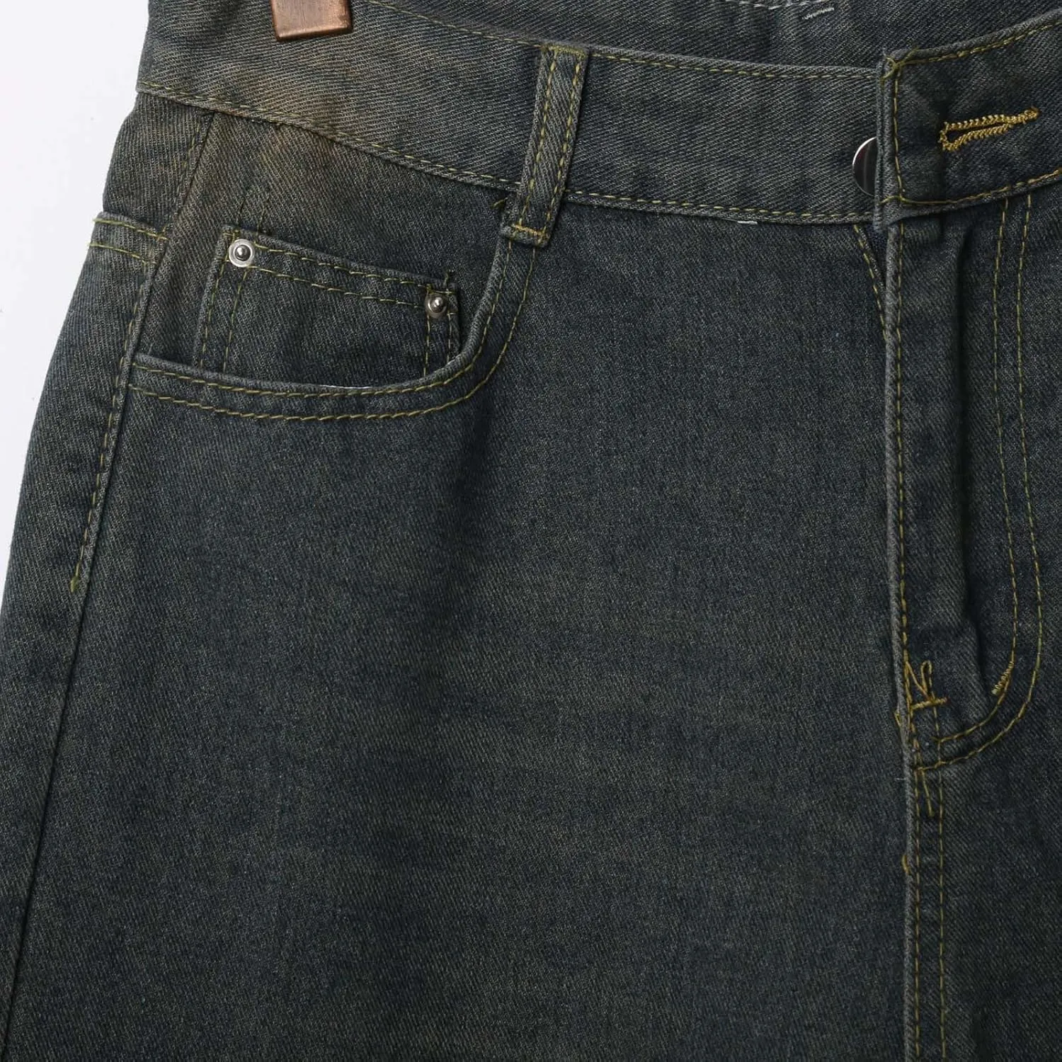 Men's Wide Leg Y2K Hip Hop Mid Jean Shorts Work Denim Shorts with Pockets Casual Summer Trendy Outfits