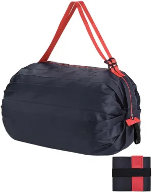 MLAFE Foldable Shopping Bags Cart Reusable Shopping Bags Shoulder Shopping Bag Supermarket Shopping Bag for Daily Commuting (Dark Blue)