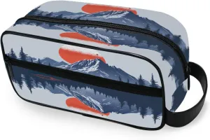 Mountains Travel Toiletry Bag for Women Men, Hanging Cosmetic Bag, Water Resistant Shaving Bag for Toiletries Accessories