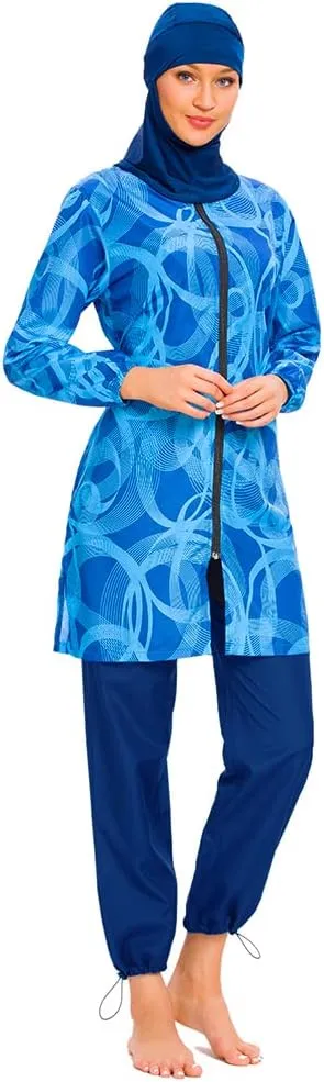 Muslim Swimsuits for Women Islamic Modest Swimwear 3 Piece Long Sleeve Burkinis