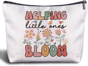 NICU Nurse Gifts: Neonatal & Pediatric Nurse Accessories - Makeup Bag for Women, Helping Little Ones Bloom - Toiletry Bag