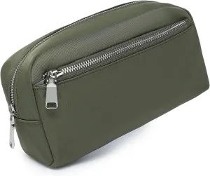 Nylon Female cosmetic bags Canvas toiletry bags Wash bags with large capacity Simple design (Nylon/Army Green)