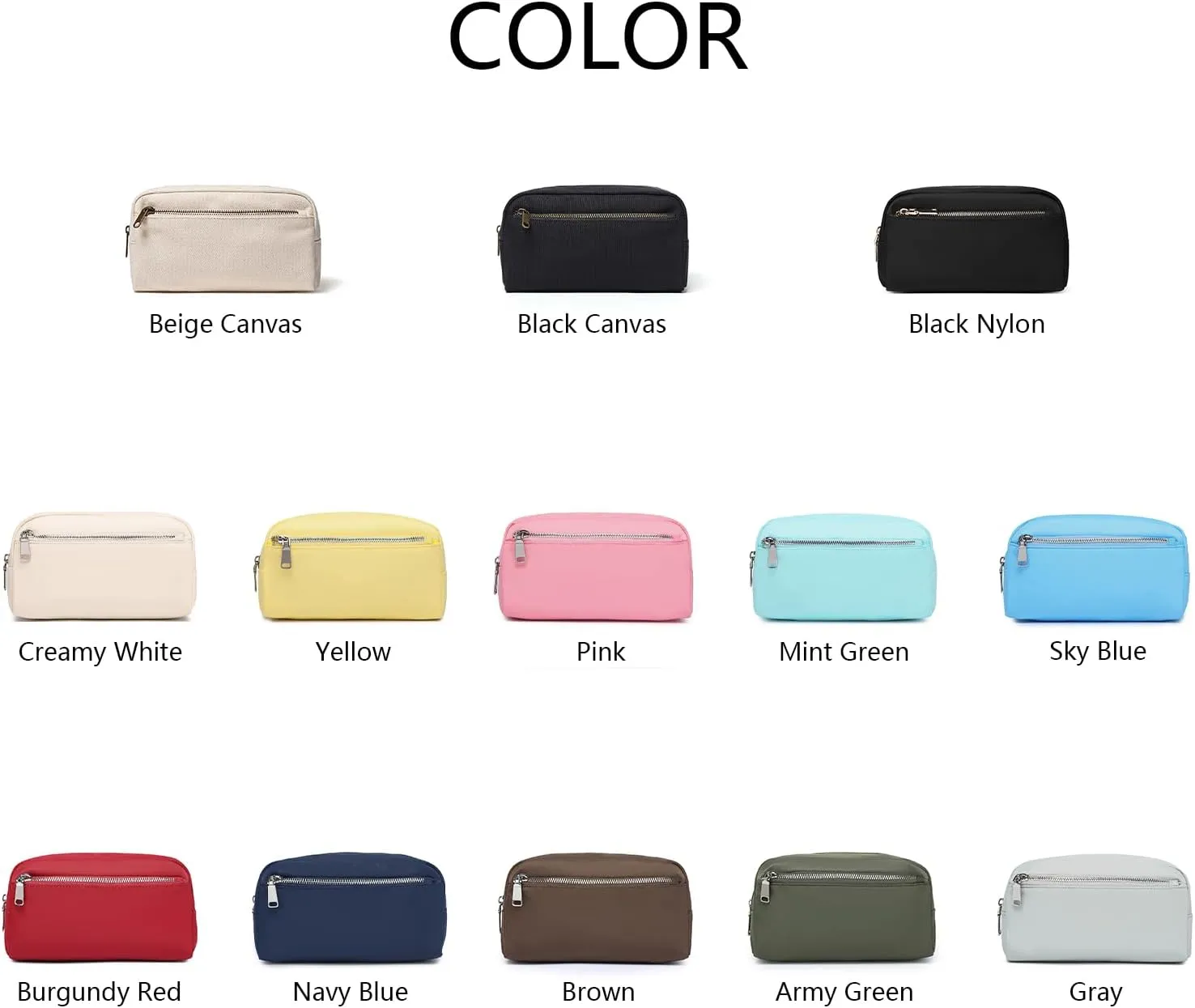 Nylon Female cosmetic bags Canvas toiletry bags Wash bags with large capacity Simple design (Nylon/Army Green)