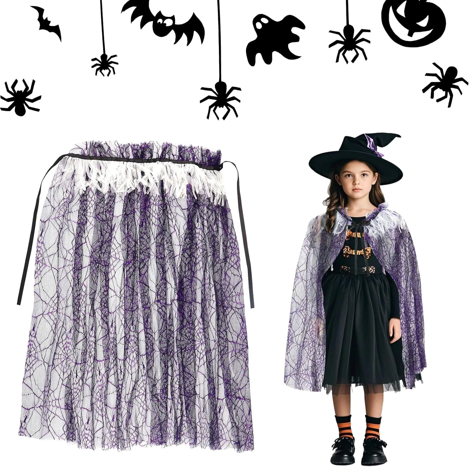 On-Airstore Halloween Cape Lace Cape Halloween Cosplay Costumes Mesh Devil Vampire Cloak for Halloween Party Accessories