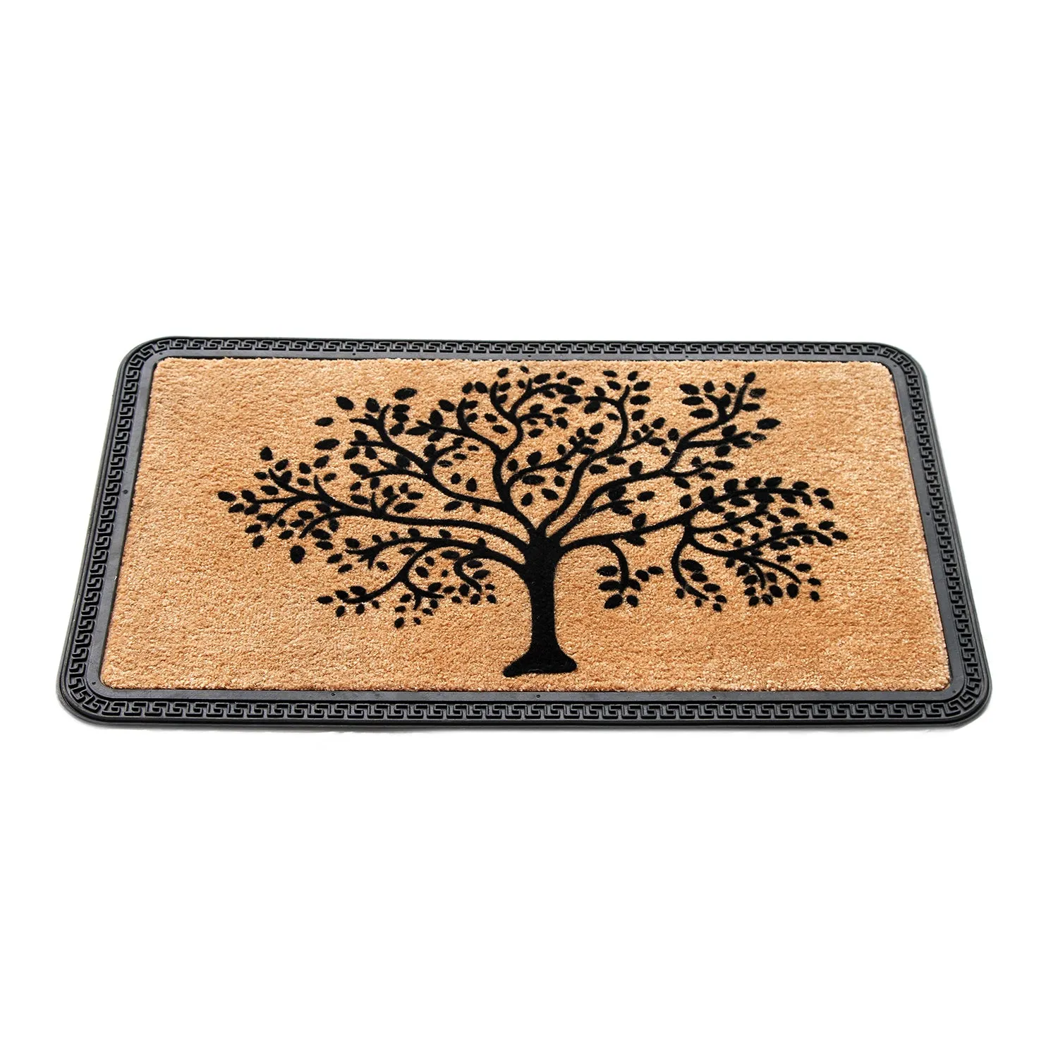 OnlyMat Elegant Beige Colour Soft QuickDry Tree Flocked Anti-Slip Bathroom Door Mat