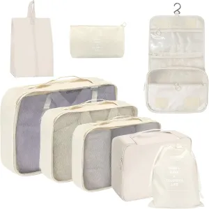 Packing Cubes for Suitcases,Luggage Organizer Bags for Travel Accessories,Travel Cubes for Carry on Suitcases (Beige)