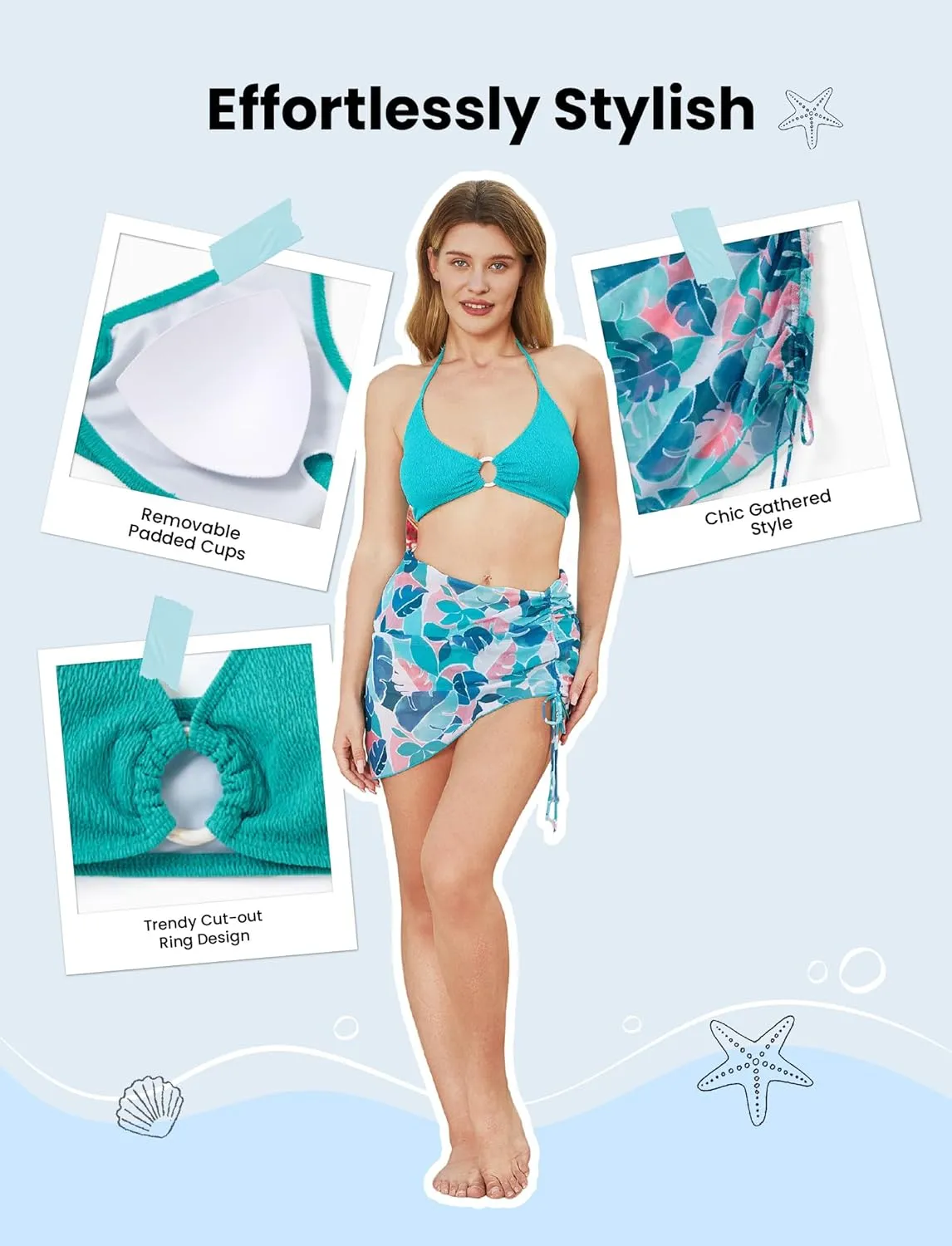 PATPAT Family Matching Summer Swimsuits, Two Piece Bathing Suits Tropical Plant Floral Print Swim Trunks Shorts