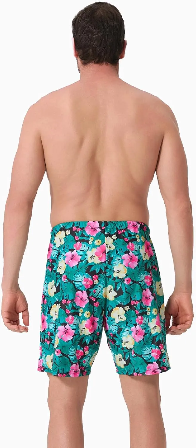 PATPAT Family Matching Summer Swimsuits, Two Piece Bathing Suits Tropical Plant Floral Print Swim Trunks Shorts