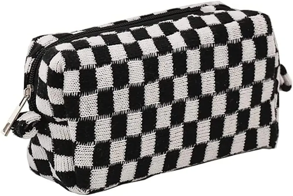 Plaid Makeup Bag Cosmetic Pouch Large Capacity Pencil Case Storage Bag Travel Toiletry Bag Organizer Accessories Pouch