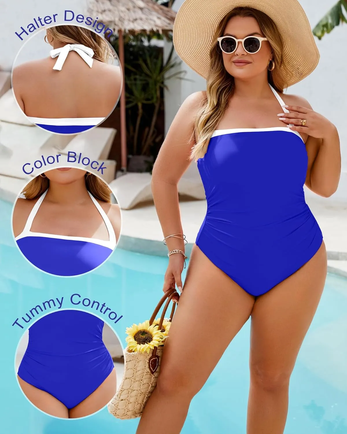 Plus Size One Piece Swimsuit for Women Tummy Control Modest Bathing Suits 2025 Swim Suit Ruched Slimming Swimwear