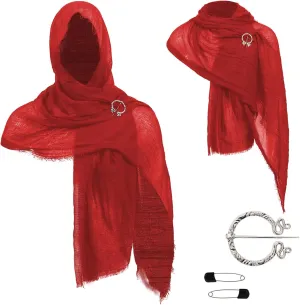 Post Apocalyptic Hooded Shawl Scarf Medieval Renaissance Cowl Cloak Cape Viking Wizard Costume Accessories for Men Women