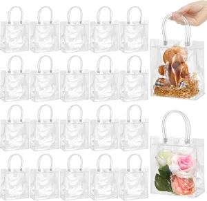 ProSuites 20 Pack Clear Plastic Gift Bags for Wedding Favors, Party Favor Bags Small 10.65.92.0 Inches - Premium Quality, Bulk Packaging Included (Crystal Clear)