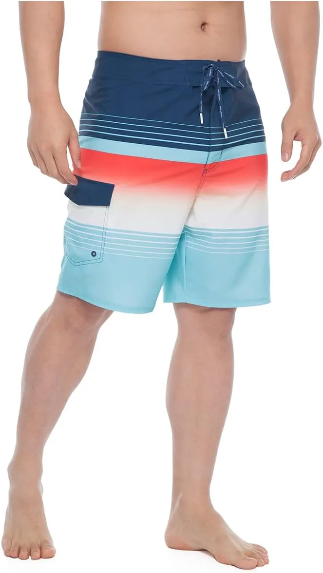 Rokka&Rolla Men's Swim Trunks 9" Quick Dry Stretch Board Shorts Beach Swimwear