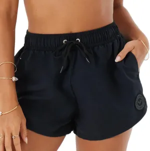 Roxy Women's Beach Casual Loose Fitted, Elastic Waist Drawcord Swim Shorts, Quick-Dry