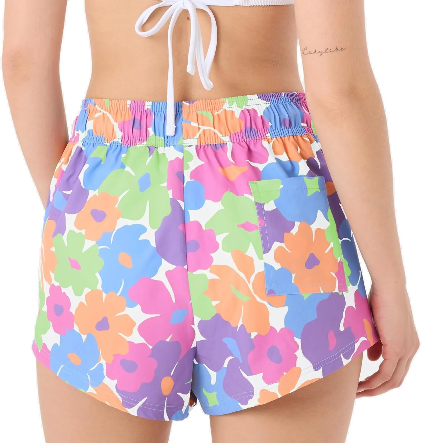 Roxy Women's Beach Casual Loose Fitted, Elastic Waist Drawcord Swim Shorts, Quick-Dry