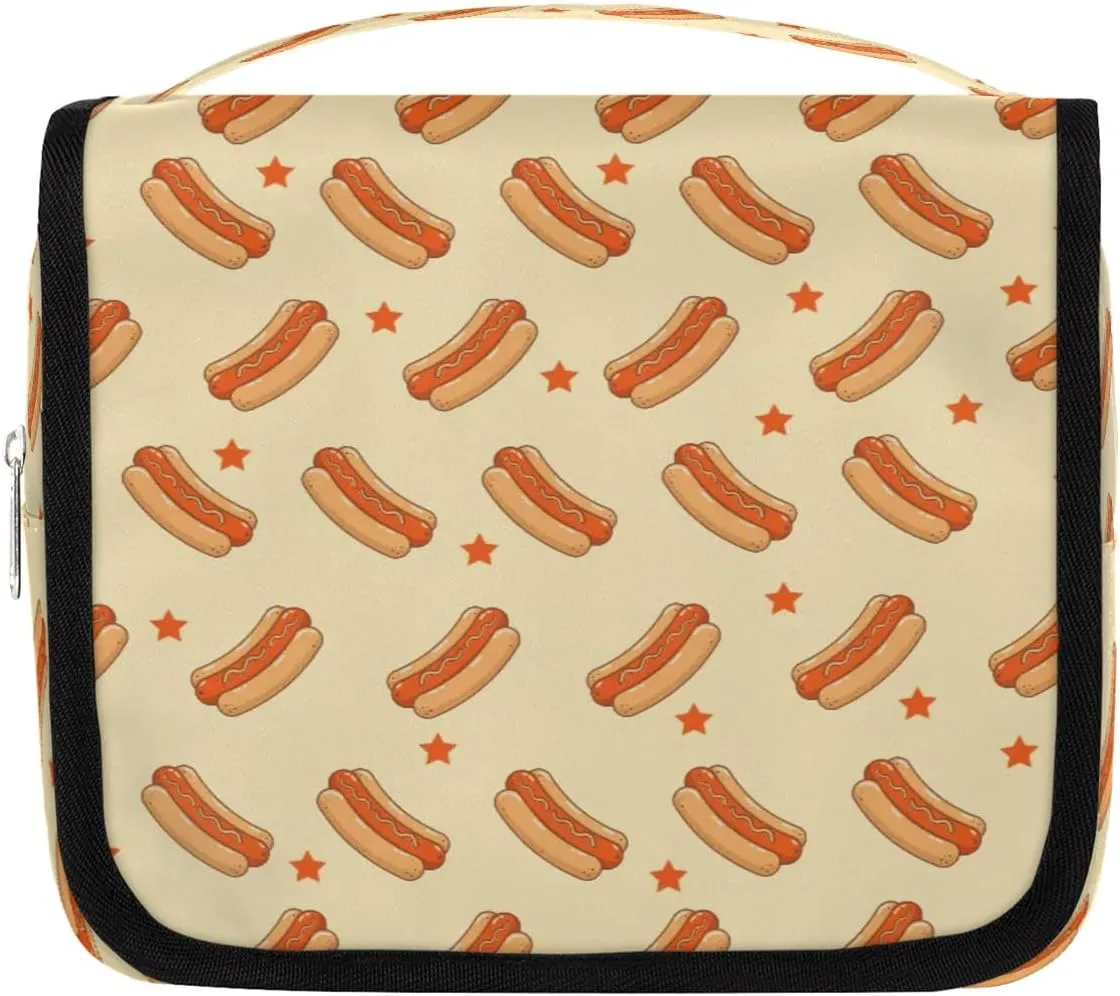 Sausages Hanging Travel Toiletry Bag Cosmetic Bag Portable Wash Bag with Hook for Bathroom Accessories Toiletries Cosmetics