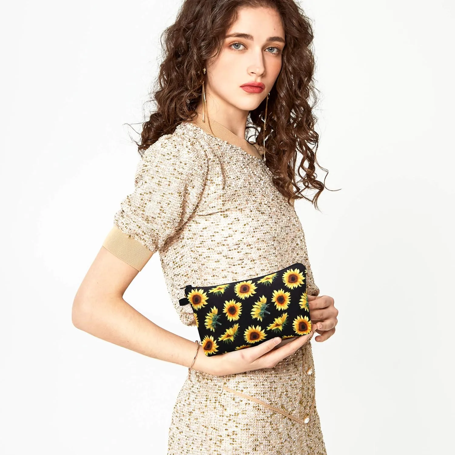 SELLYFELLY Women Cosmetic Bag Travel Makeup Pouch Waterproof Makeup Bag for Purse Portable Toiletry Bag Accessories Organizer
