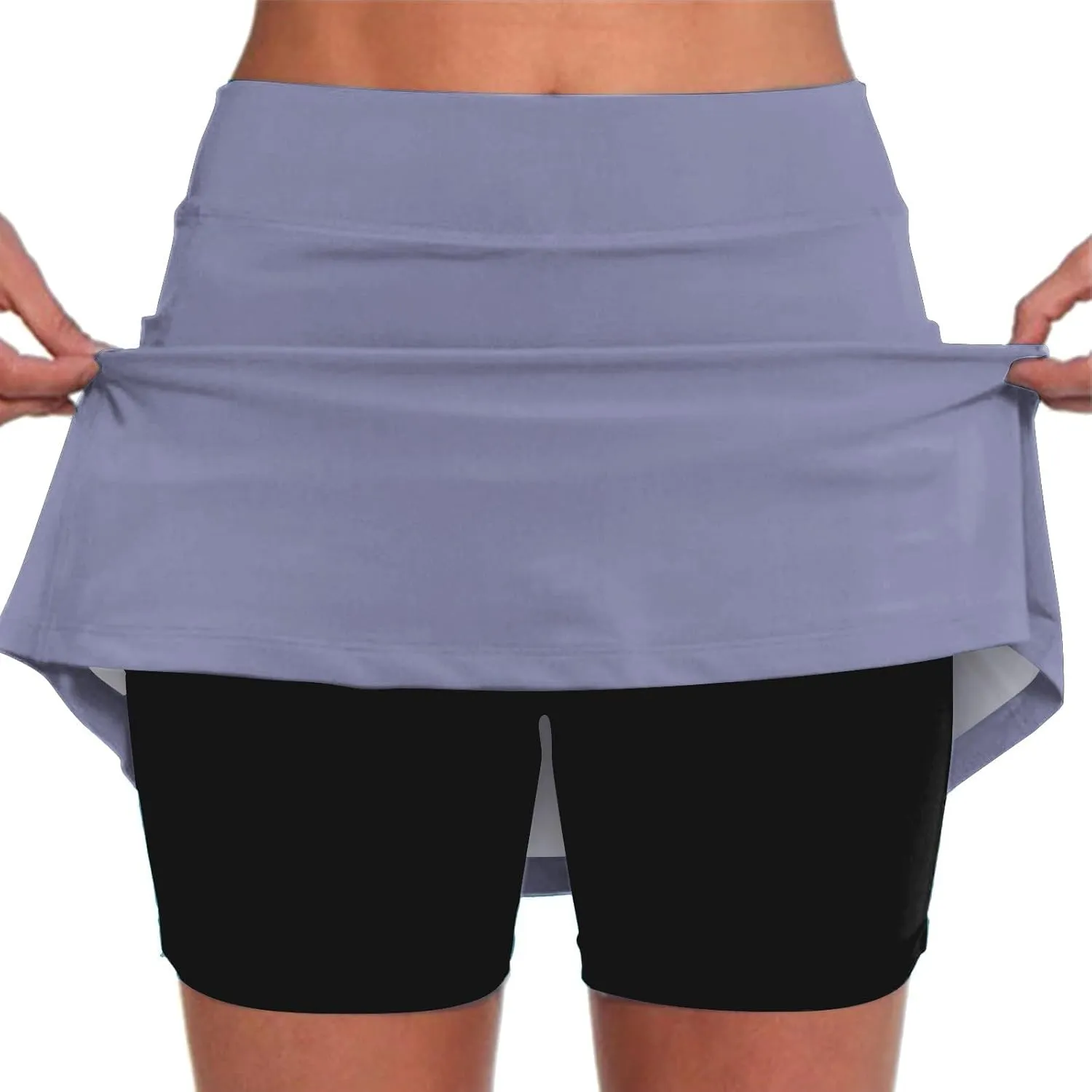 Skorts Skirts for Women Dressy High Waist Tummy Control Skort Athletic Workout Funny Soft Outfits with Pockets