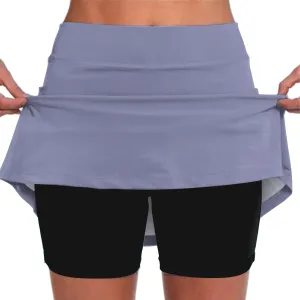 Skorts Skirts for Women Dressy High Waist Tummy Control Skort Athletic Workout Funny Soft Outfits with Pockets