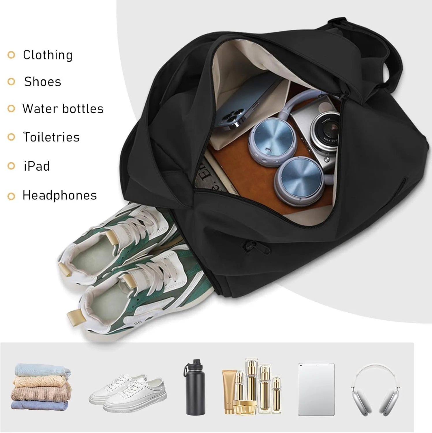 Small Gym Bag for Women Sports Duffel Bag with Shoes Compartment, Waterproof Travel Duffel Bag Carry on Bag Overnight Bag Weekender Bags for Workout Swimming Yoga Dance