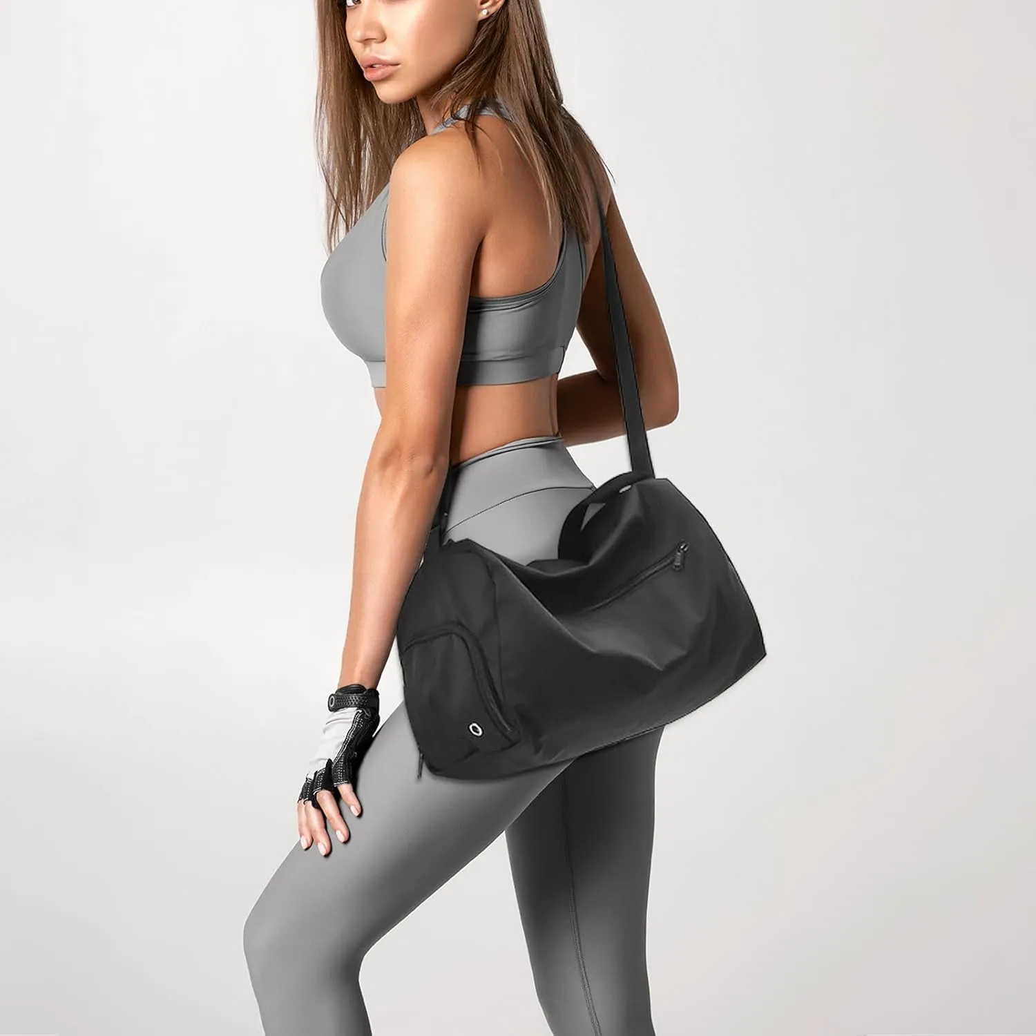 Small Gym Bag for Women Sports Duffel Bag with Shoes Compartment, Waterproof Travel Duffel Bag Carry on Bag Overnight Bag Weekender Bags for Workout Swimming Yoga Dance