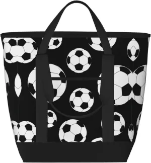 Soccer Black Women's tote bags and reusable women's beach bags are suitable for travel insulation and cooling bags.