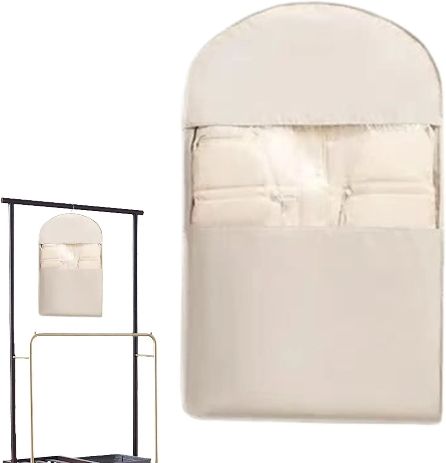 Space Saver Hanging Garment Bag With Compression Zipper, Space Saver Closet Organizer, Large Dust Cover Garment Bag For Down Coats