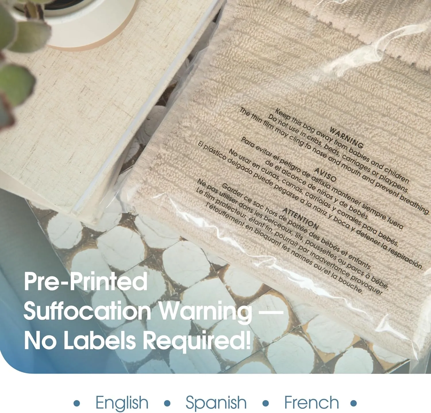 Spartan Industrial - 11 X 14 (100 Count) Self Seal Clear Poly Bags with Suffocation Warning for Packaging, T Shirts & Shipping - Resealable Glue