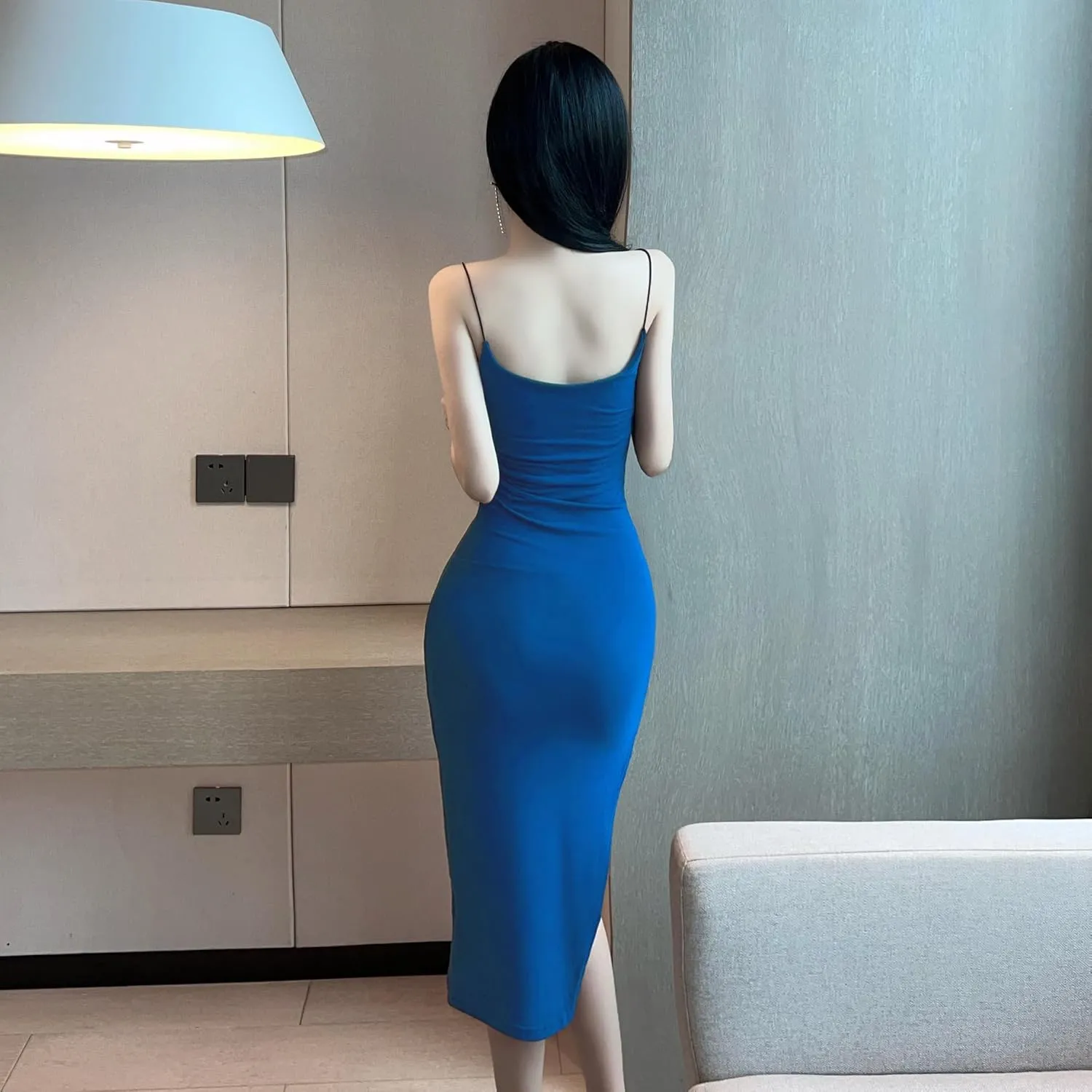 Split Camisole Dress, Women's Summer, Hip Hugging Skirt