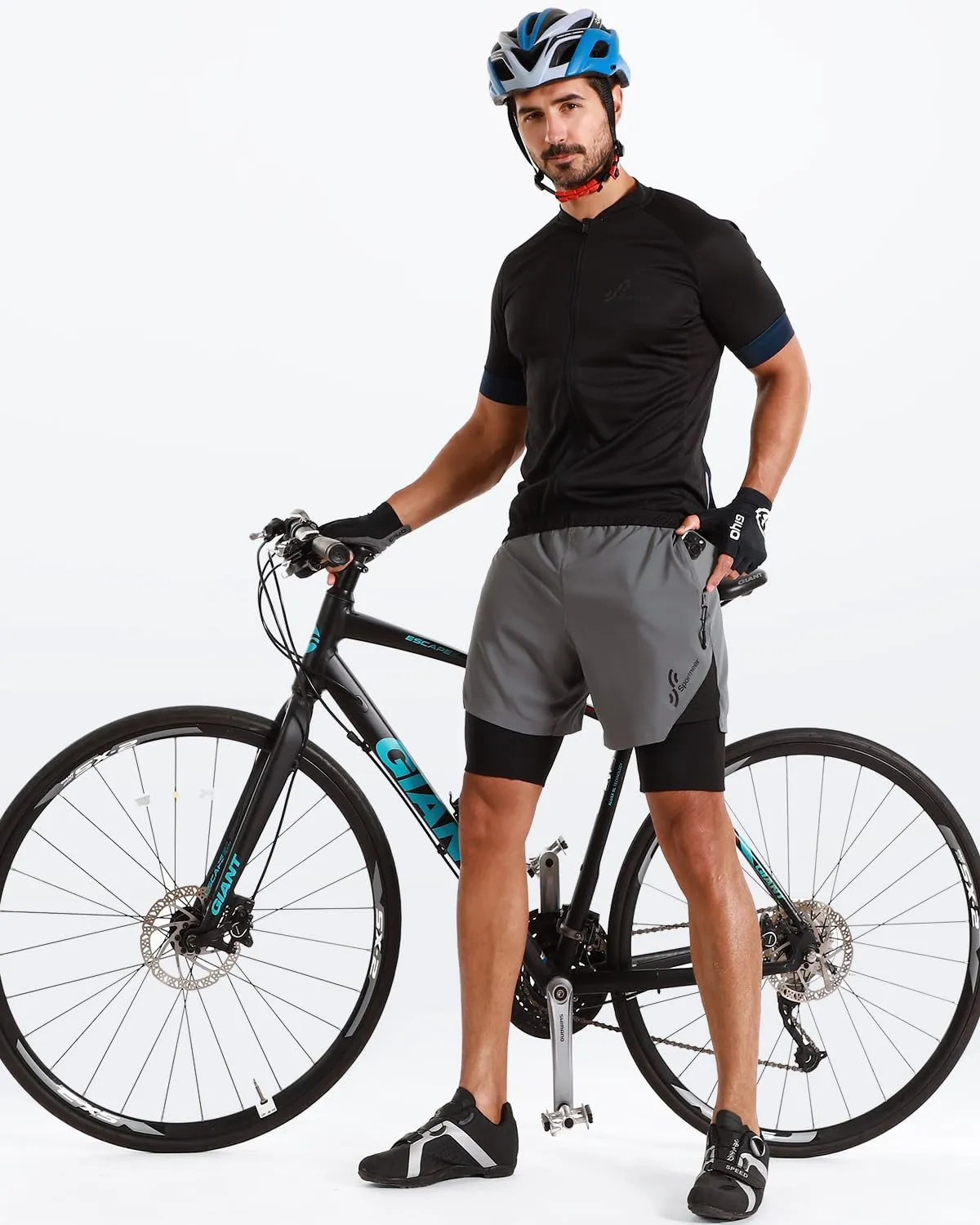Sportneer Bike Shorts for Men - 3D Padded Lightweight MTB Fit Riding Biking Bicycle Biker Shorts with Zipper Pockets