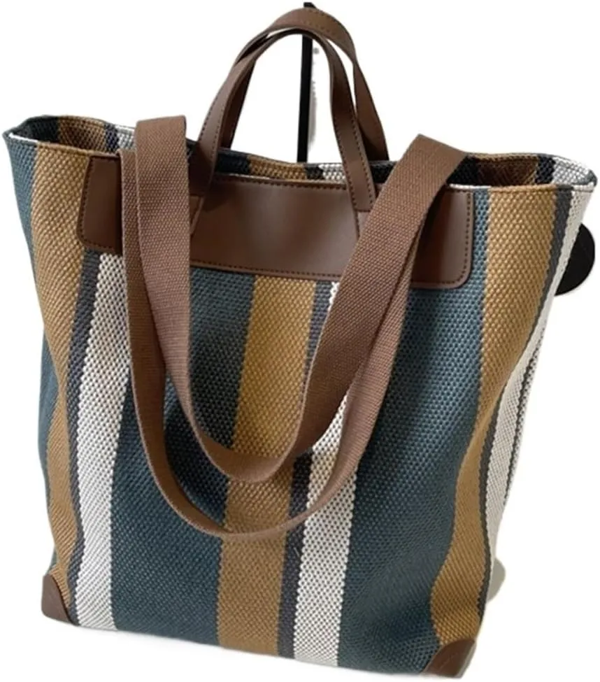 Striped Shoulder Bucket Bags