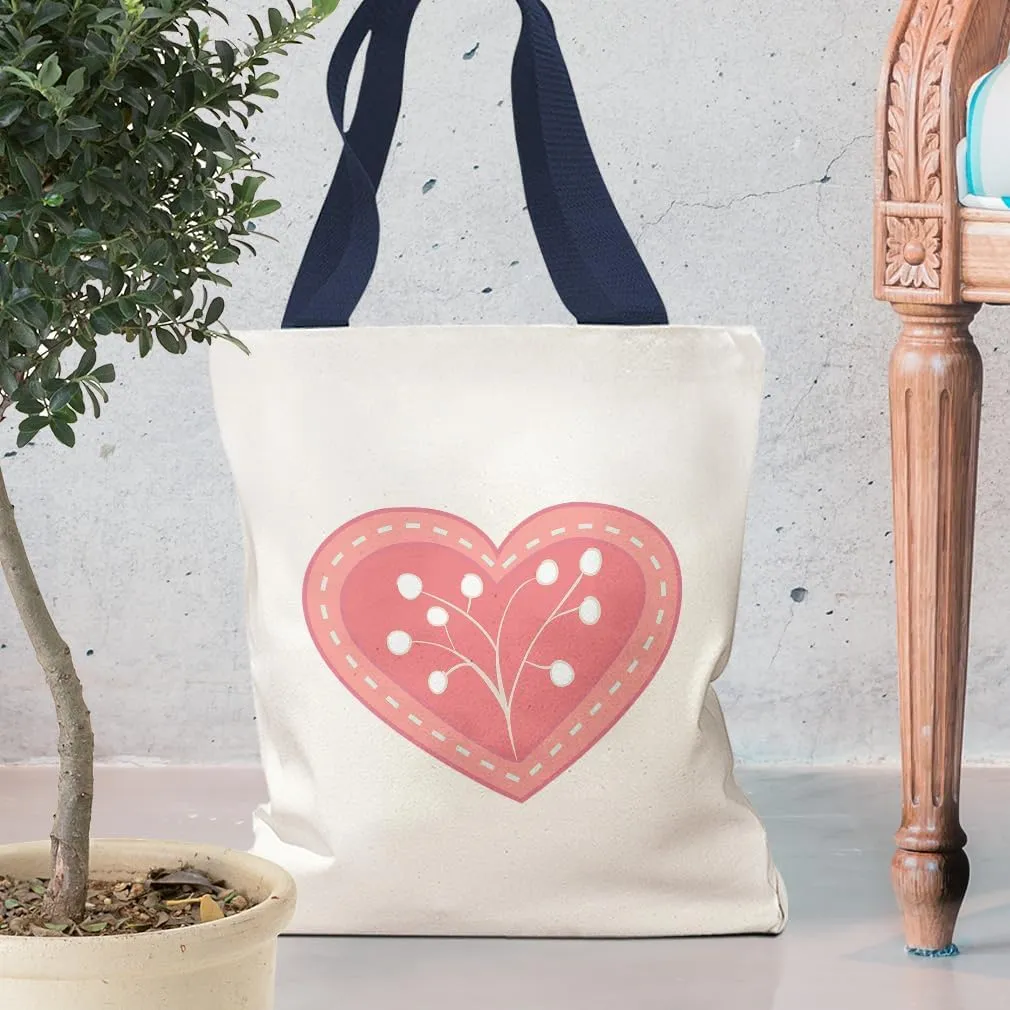 Style In Print Canvas Tote Reusable Shopping Bag Red Heart Berries Holidays and Occasions Valentins Day
