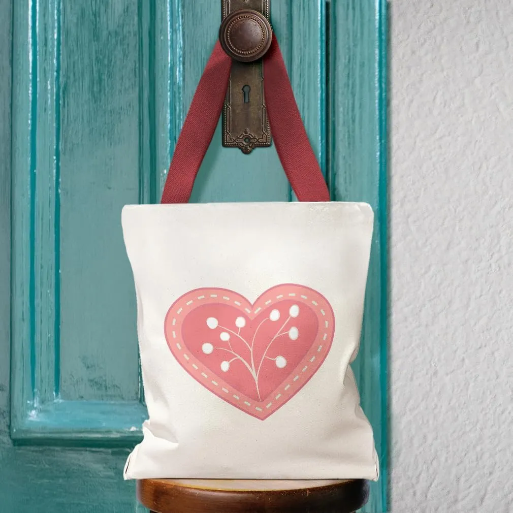 Style In Print Canvas Tote Reusable Shopping Bag Red Heart Berries Holidays and Occasions Valentins Day