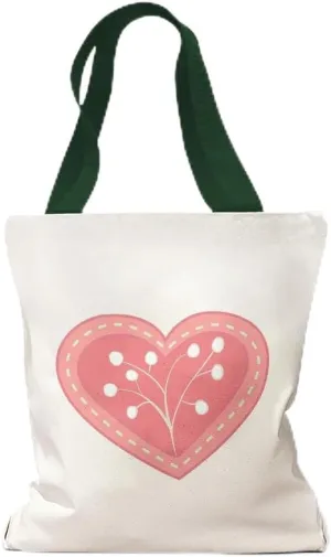 Style In Print Canvas Tote Reusable Shopping Bag Red Heart Berries Holidays and Occasions Valentins Day