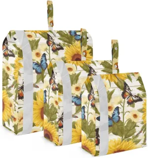 Sunflower Colorful Butterflies Packing Cubes for Travel 3 Set Packing Cubes Large Luggage Organizers for Travel Accessories
