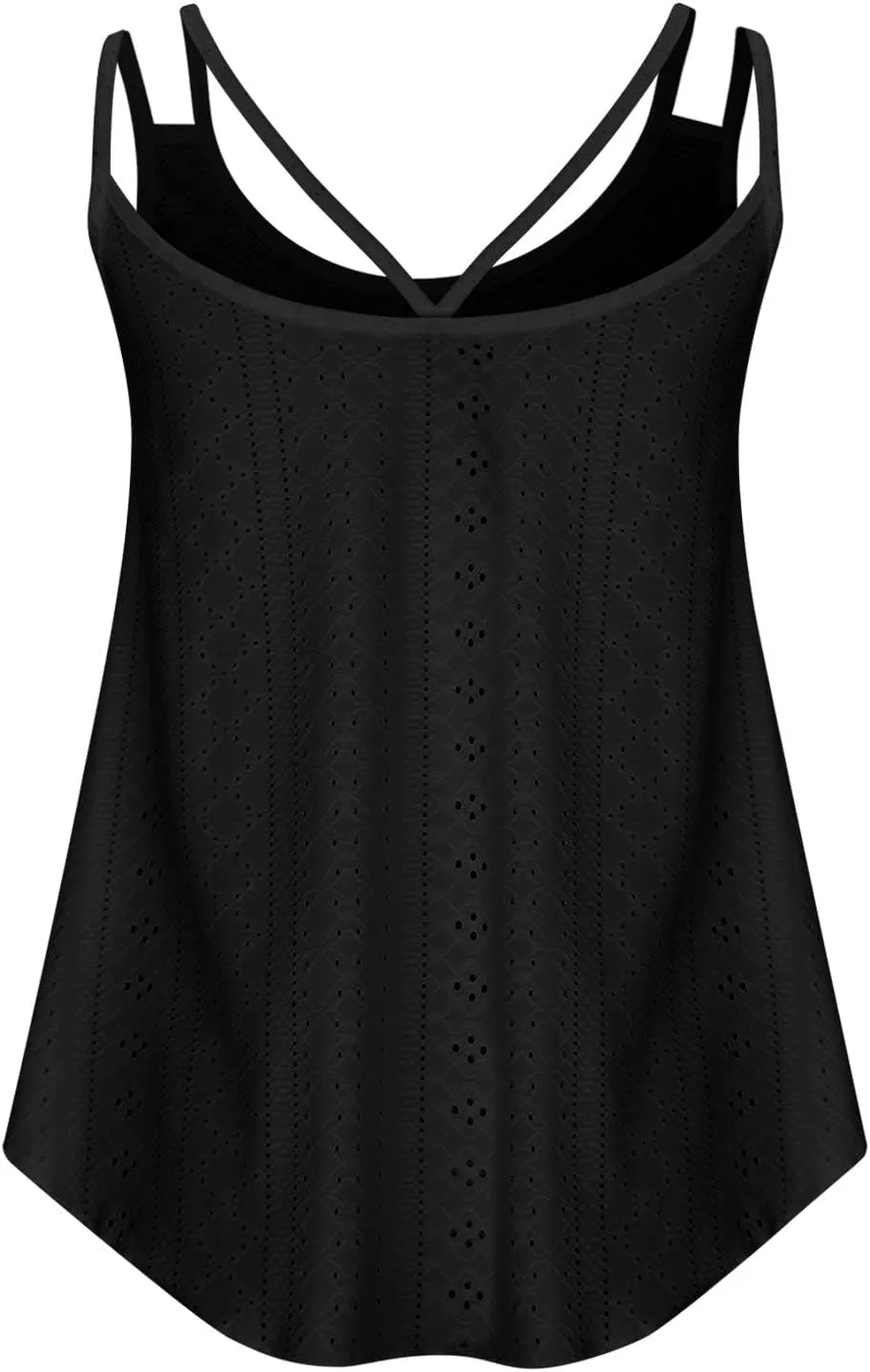 Tank Tops for Women Fashion Eyelet Embroidery Sleeveless Summer Tops Scoop Neck Spaghetti Strape Camisole Shirts