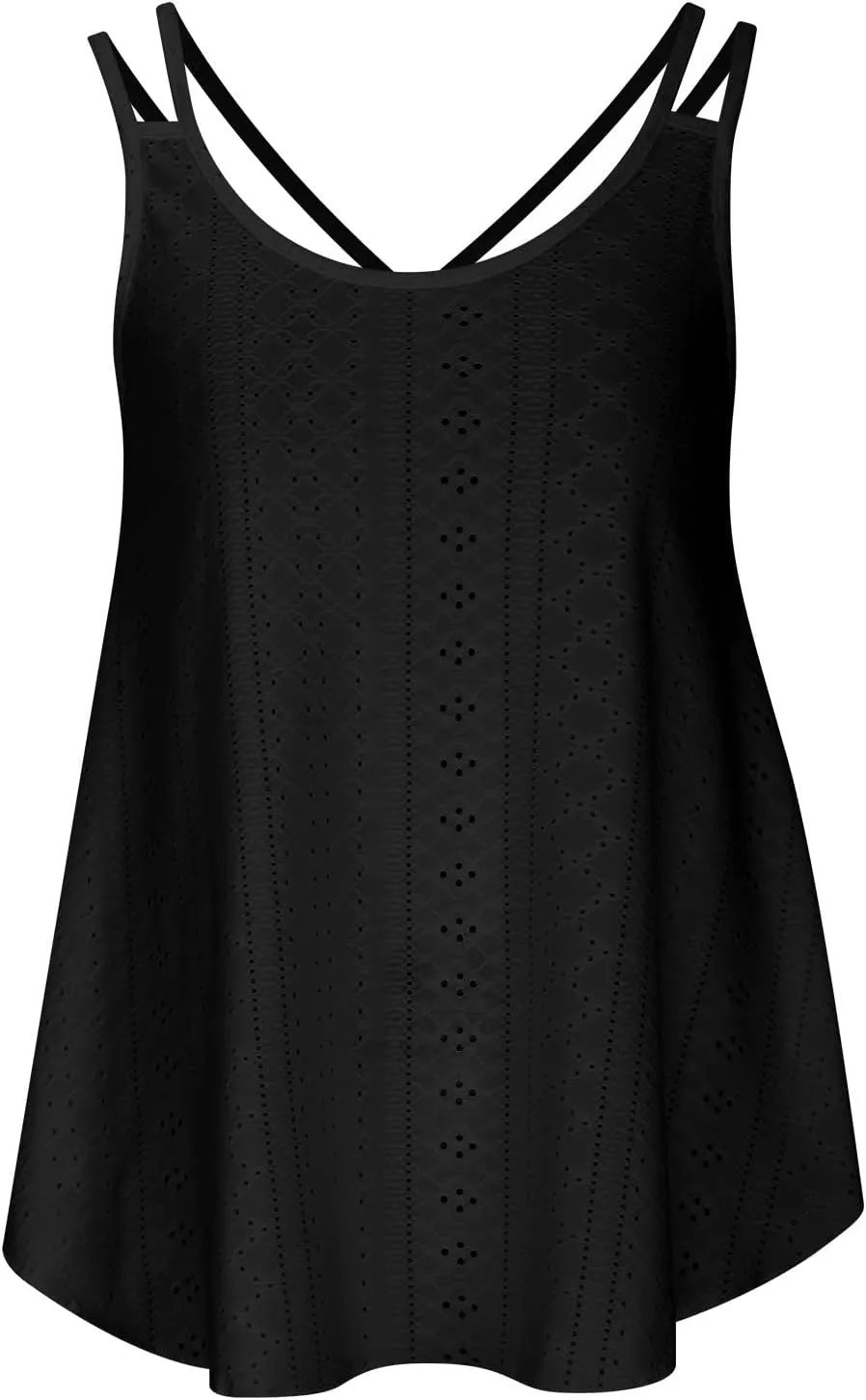 Tank Tops for Women Fashion Eyelet Embroidery Sleeveless Summer Tops Scoop Neck Spaghetti Strape Camisole Shirts