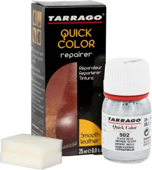 Tarrago Quick Color Dye Leather and Canvas Repair - 25 ml Leather Shoe Dye for Dyeing of Leather Footwear, Bags, Shoes, Jackets, Purses & More - Antique Silver #502
