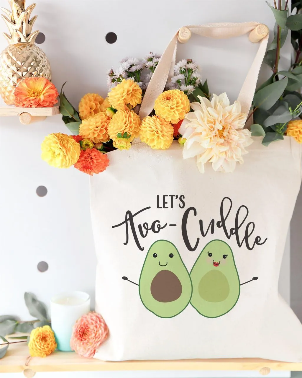 The Cotton & Canvas Co. Food Pun Reusable Grocery Bag and Farmers Market Tote Bag